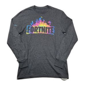 NWOT Fortnite Men's Neon Long Sleeve Tee Shirt Gray S